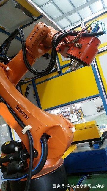 機器人銑刀切割加工（汽車內(nèi)飾塑料）機械手去毛刺拋光銑削電主軸